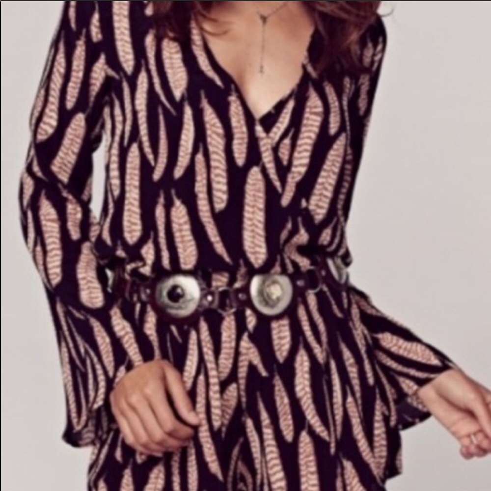 Planet Blue x Blue Life long sleeve feather romper